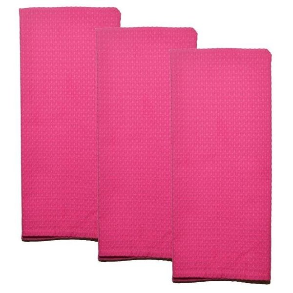 Dunroven House Dunroven House ORK330-PINK Solid Waffle Weave Tea Towel; Pink ORK330-PINK